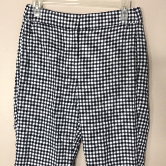 J. Crew Hayden plaid navy linen crop pants size 2 - Picture 4 of 14